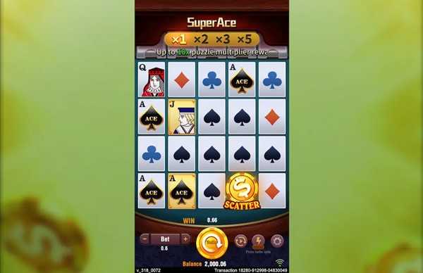 Super Ace gameplay screenshot Bangladesh showing JILI slot reels and card symbols
